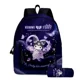 thumbnail image 1 of 3PC-SET Printing Peripheral Sanrio Kuromi Backpack Student School Bag Pencil Case Bag Mochila Boys Girls Anime kawaii Cartoon, 1 of 3