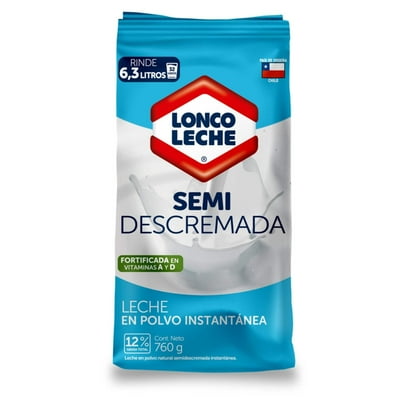 Leche En Polvo Semidescremada Instantánea Bolsa 760 G Loncoleche