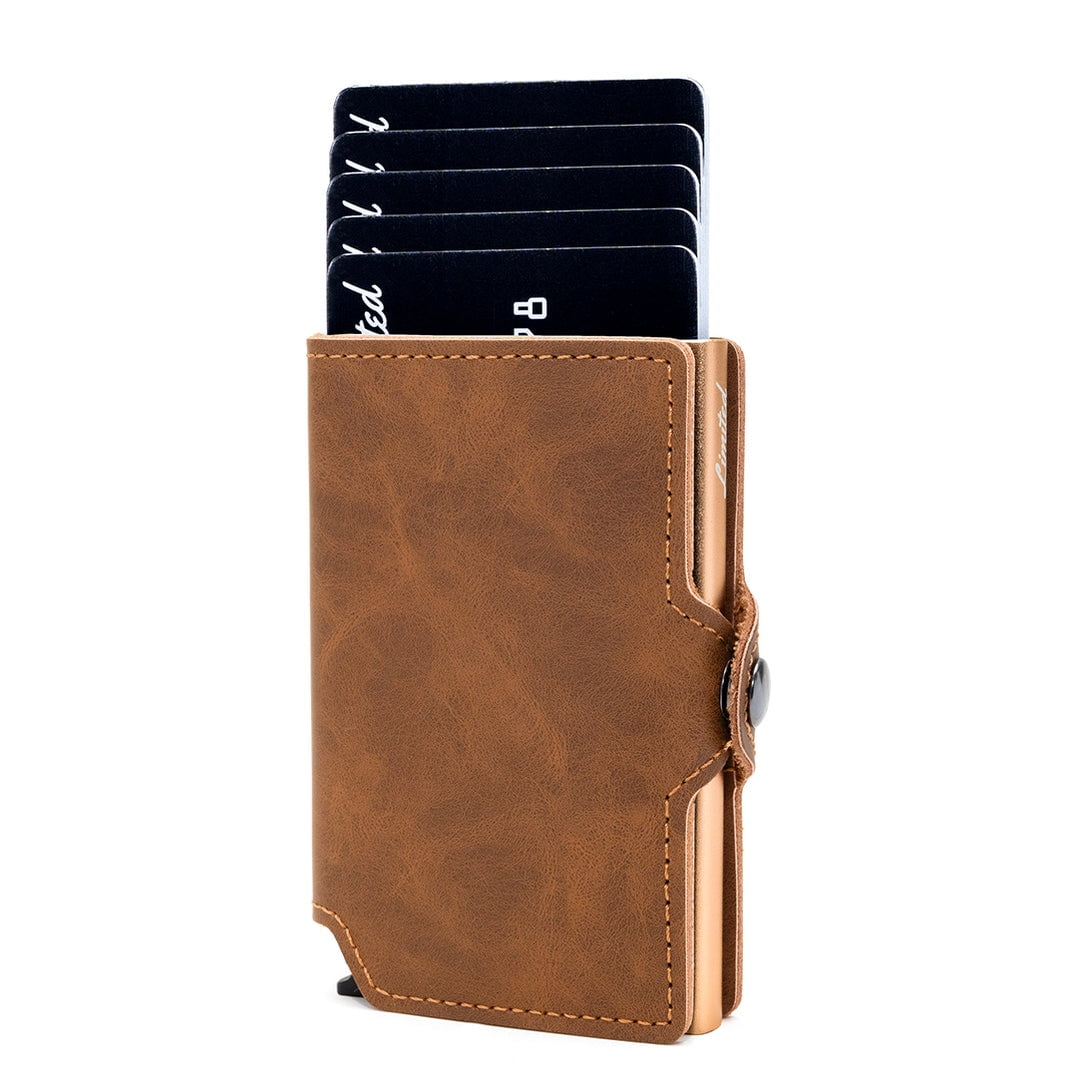Limited - Billetera - Slim - Brown & Gold, Con Monedero