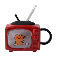 Bothyi - Taza De Café De Cerámica, Bonita Taza Para Bebidas, Para Restaurante, Hora Del Té De La Tarde, Color Rojo