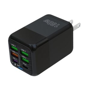 Magideal - Bloque De Carga Usb C, Adaptador De Cargador Usb Portátil De 150 W Para Viajes Con Smartphone Negro