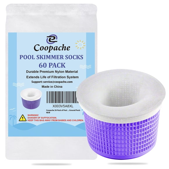 Calcetines para skimmer de piscina Coopache, paquete de 60, para piscinas enterradas y elevadas