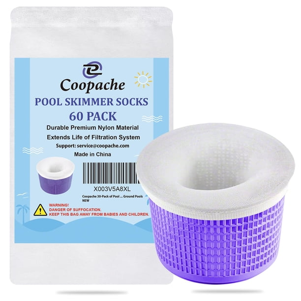 Calcetines para skimmer de piscina Coopache, paquete de 60, para piscinas enterradas y elevadas