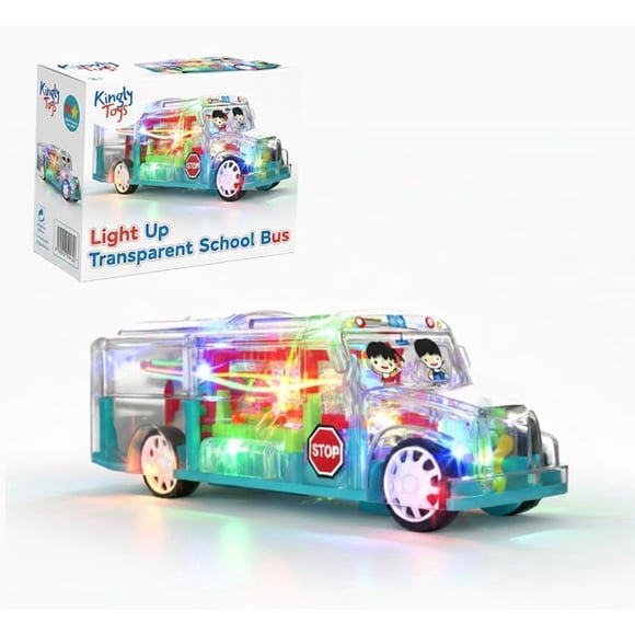 Autobús escolar de juguete Kingly Toys con luces y música, choque y sigue