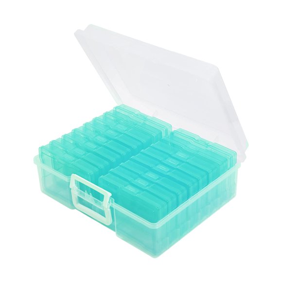 Caja de almacenamiento Naivees 10x15 cm, 16 compartimentos, verde