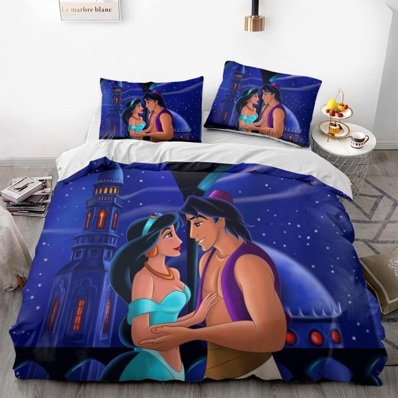 Magic-Lamp-Jasmine Princess Duvet Cover Soft 3D Printed Bedding Set with Comforter Cover