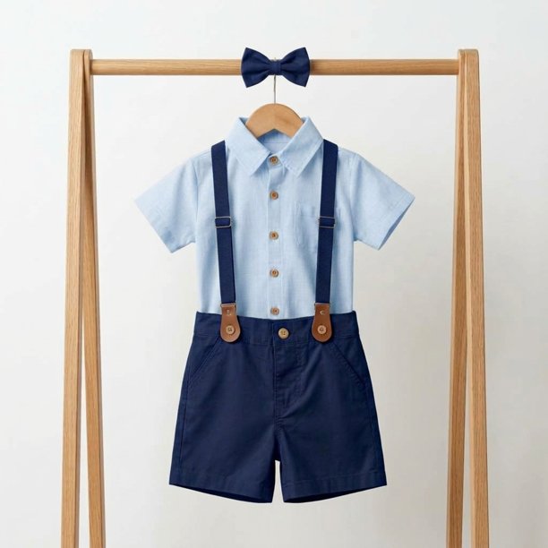 Conjunto De Polera Y Short Con Suspensor + Humita Para Niño