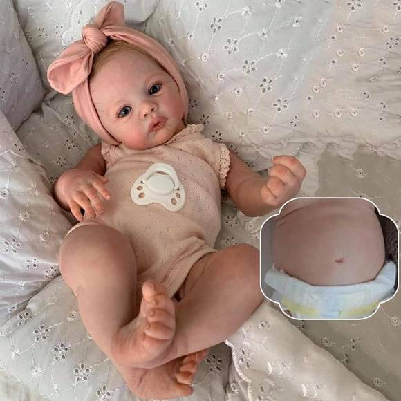Muñeca Reborn RXDOLL Meadow de 48 cm de cuerpo completo de vinilo para niña