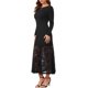 thumbnail image 4 of INSPIRE CHIC Vestido de Encaje para Mujer Formal Cola de Sirena Cuello Barco Manga Larga Invitada de Boda Vestido de Noche XL Negro, 4 of 6