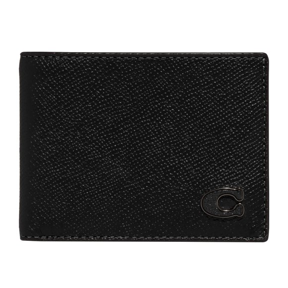 Billetera Coach Slim Billfold negra 10 cm x 8 cm
