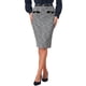 thumbnail image 1 of FALDA LÁPIZ DE TWEED INSPIRE CHIC para mujeres, faldas midi de cintura alta, longitud hasta la rodilla, decoración de botones, faldas ajustadas para oficina con cinturón M Negro, 1 of 6