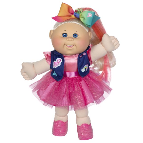 Muñeca JoJo Siwa de peluche para niños Cabbage Patch, 35 cm, con vestido