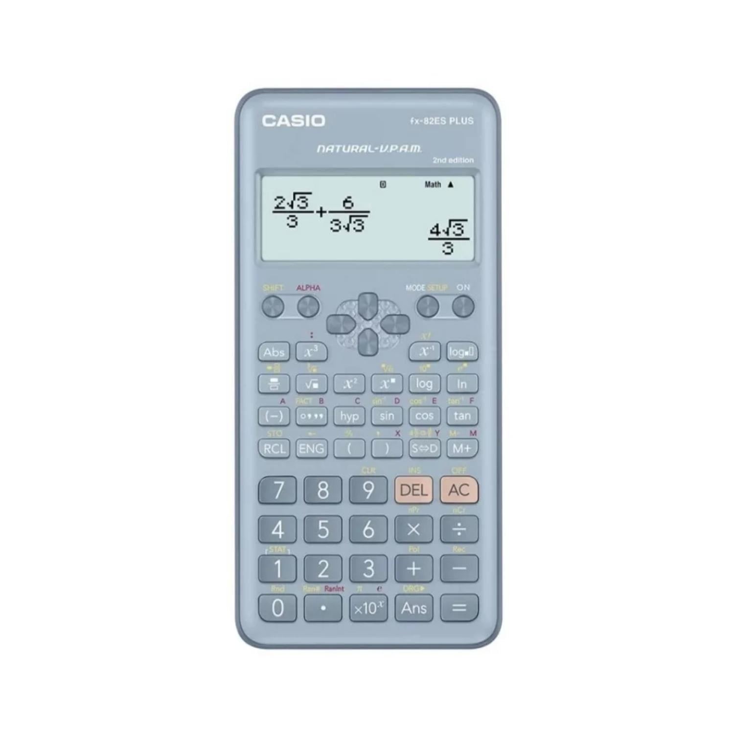 Casio - Calculadora Cientifica 252 Funciones Celeste Fx-82es Plus