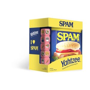 Usaopoly - Juego Yahtzee Coleccionable Yahtzee Spam Brand Con Dados Personalizados