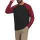 thumbnail image 5 of INSPIRE CHIC Camiseta de Hombre Raglán de Manga Larga Cuello Redondo Contraste Camisetas de Béisbol XL Negro Rojo, 5 of 6