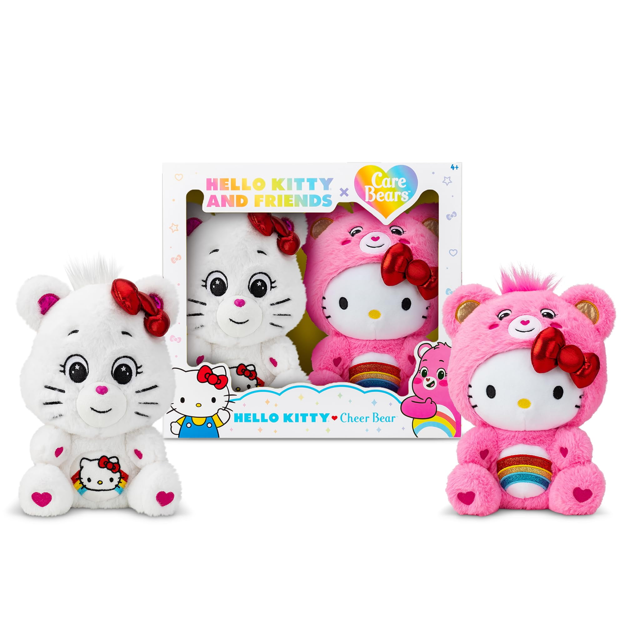 Peluche Care Bears Hello Kitty Loves Cheer Bear 25 Cm Paquete De 2