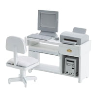 Magideal - De Sillas De Oficina En Miniatura Para Casa De , Juguete De Simulación, Modelo Educativo, Incluye Escritorio, Silla, Computadora, Ratón,