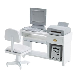 Magideal - De Sillas De Oficina En Miniatura Para Casa De , Juguete De Simulación, Modelo Educativo, Incluye Escritorio, Silla, Computadora, Ratón,