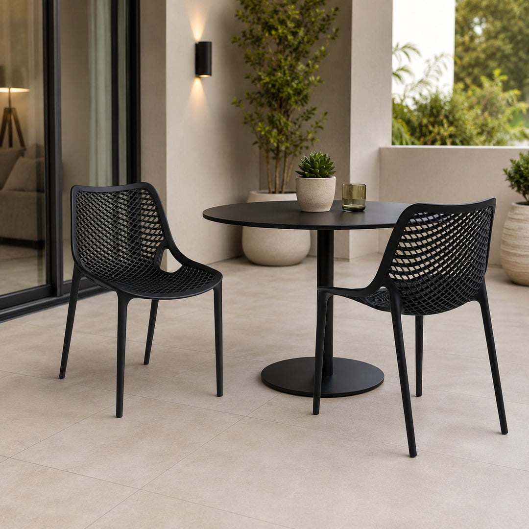Space Home - Pack De 2 Sillas Urban Noir Negras De Alta Calidad Para Comedor, Terraza, Cafetería O Restaurant