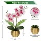 thumbnail image 2 of Jarrón Briful de 33 cm con forma de orquídea artificial, oro blanco y rosa, 2 of 6