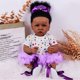 thumbnail image 1 of Muñeca Reborn Kgniess me Black Girl de 55 cm con ropa y acceso., 1 of 6