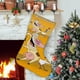thumbnail image 1 of Vaca y Pollo Tema: Calcetines de Navidad, fino lino blanco para colgar en escaleras y chimenea, decoración navideña para el hogar, regalo de Navidad. 45cm × 32cm, 1 of 5