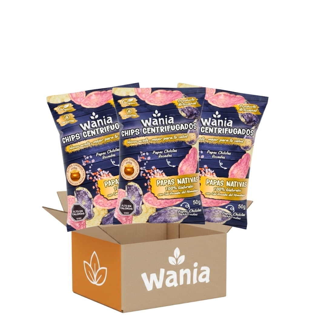 Pack Chips Centrifugados Wania Papas Nativas 50g 24 Un