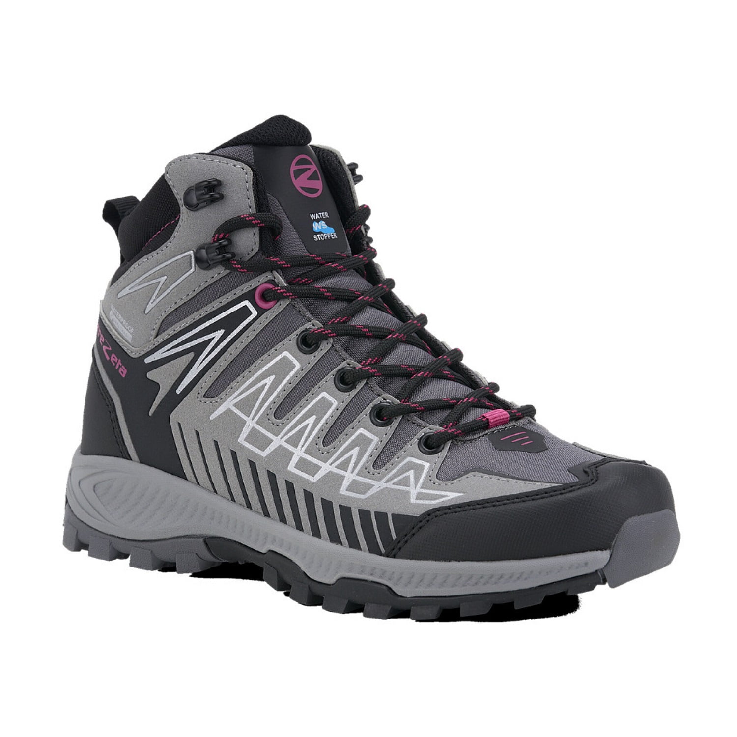 Botín Waterproof Mujer Thunder Mid Gris Fucsia Trezeta