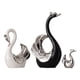thumbnail image 4 of Figura de cisne de 3 uds, colección de estatuas de la familia de cisnes, escultura de Animal, adorno de mesa para estantería, gabinete, decoración del Negro Blanco Plata, 4 of 5