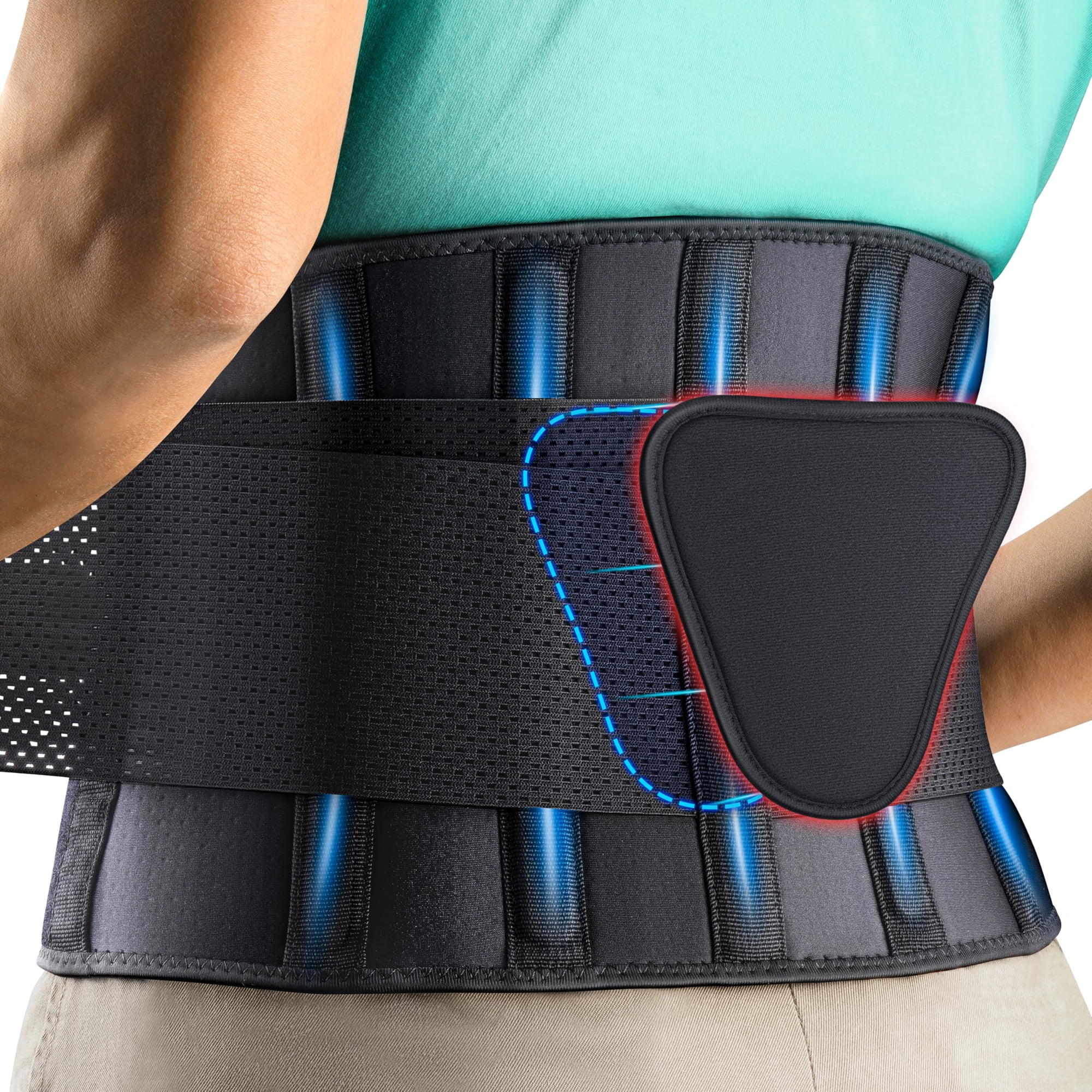 Soporte De Espalda Transpirable Featol Con Almohadilla Lumbar Para El Dolor Lumbar