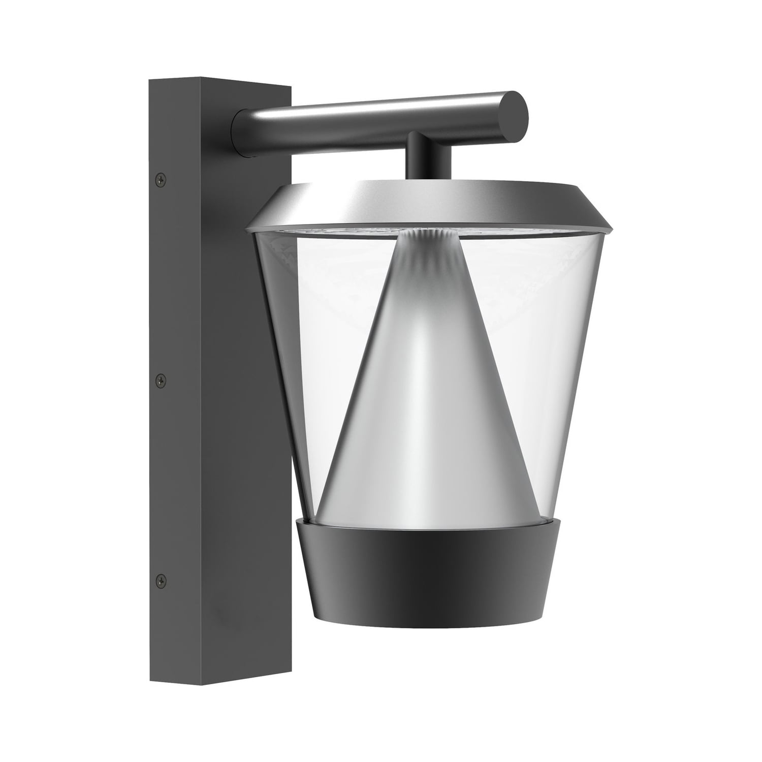 Want - Apliqué Led Farol Cónico Negro 16w Luz Cálida