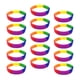 thumbnail image 3 of 15 Piezas / paquete Pulseras de silicona simples Pulseras de goma de moda Rainbow, 3 of 5