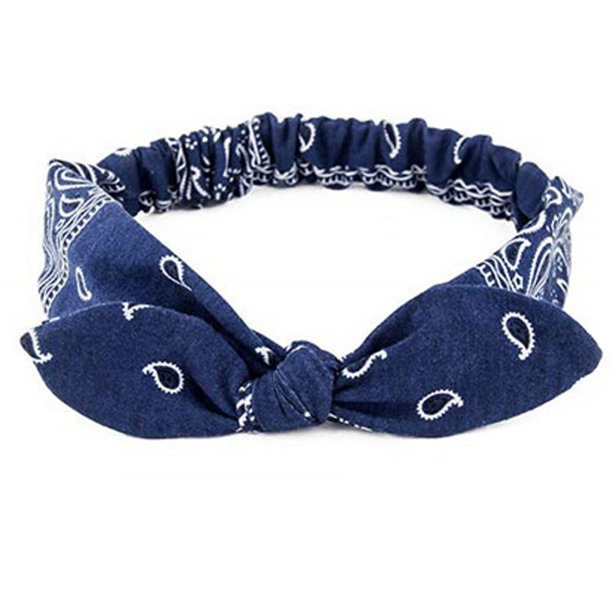 Paisley Print Boho Head Band Women's Soft Headbands Vintage Bowknot Elastic Hairbands Trendy Hair Accessories