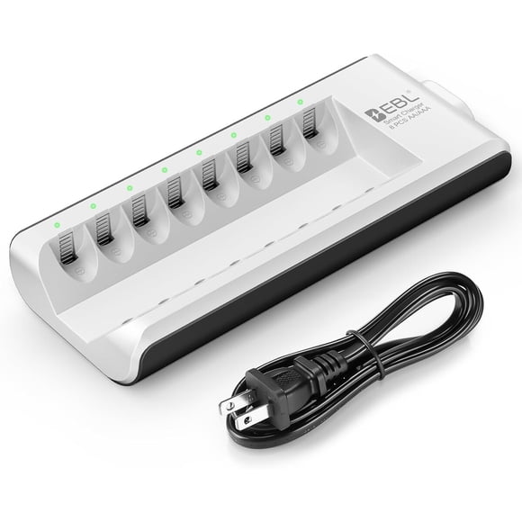 Cargador de pilas EBL 8 Bay para AAA/AA NiMH/NiCD LED