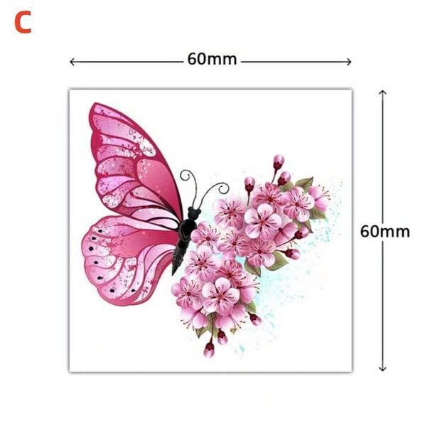 3D Tattoo Sticker, Y2k Style Colorful Butterfly Realistic Pattern, Waterproof Temporary Tattoos For Men And Women