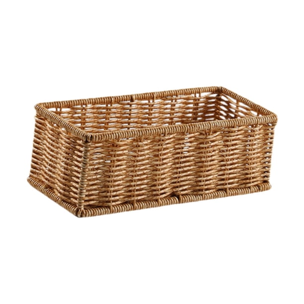 Organizador De Cesta De Almacenamiento De Ratán De Imitación Decorativo Para Dormitorio, Bar, Cocina M