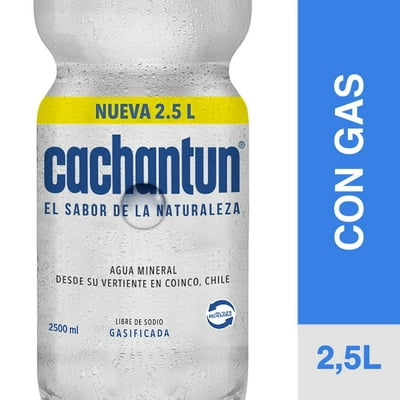 Agua Mineral Con Gas Botella 2,5 L Cachantun