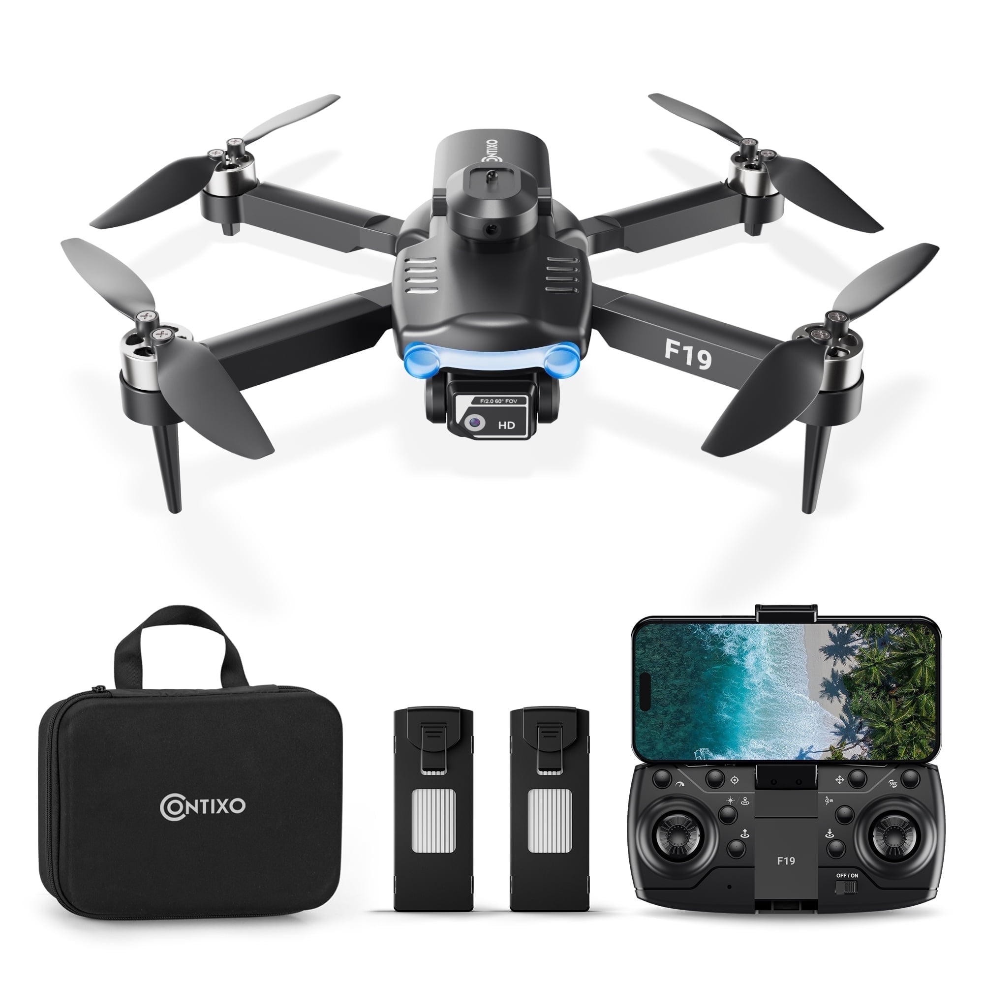 Contixo F19 Mini Dron Plegable Negro