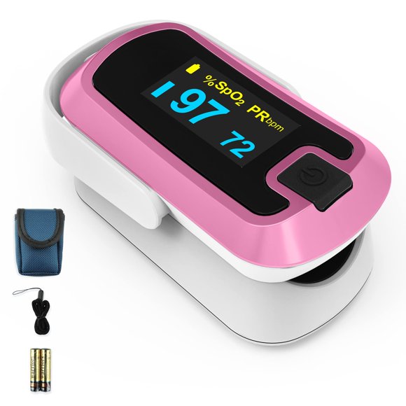 Oxímetro de pulso de dedo Mibest OLED O2 Meter blanco/rosa