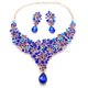 thumbnail image 1 of 2 Pzas Conjuntos de Joyería para Mujer Joyería de Cristal Azul para Mujer Collar y Aretes Brillantes Compromiso Boda Conjuntos de Joyería para Novias Dama de Honor, 1 of 6