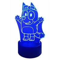 Lampara Ilusion 3D Bluey De 7 Colores, Base Touch