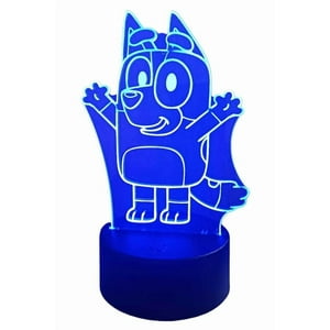 Lampara Ilusion 3D Bluey De 7 Colores, Base Touch