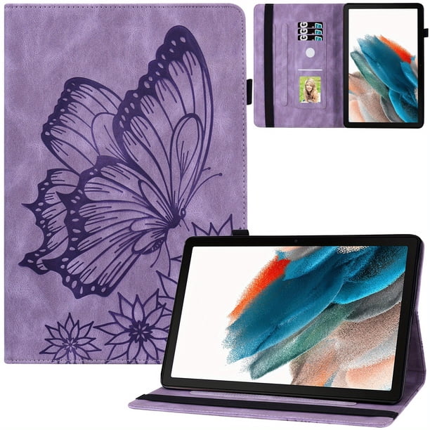 Case For Samsung Galaxy Tab A8 10.5 Inch 2022 SM-X200 X205 X207, Premium PU Leather Card Slots Case, Multiple Viewing Angles Folding Stand Cover