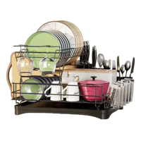 Bienok - Escurridor De Platos 2 Niveles Con Bandeja Y Porta Vasos