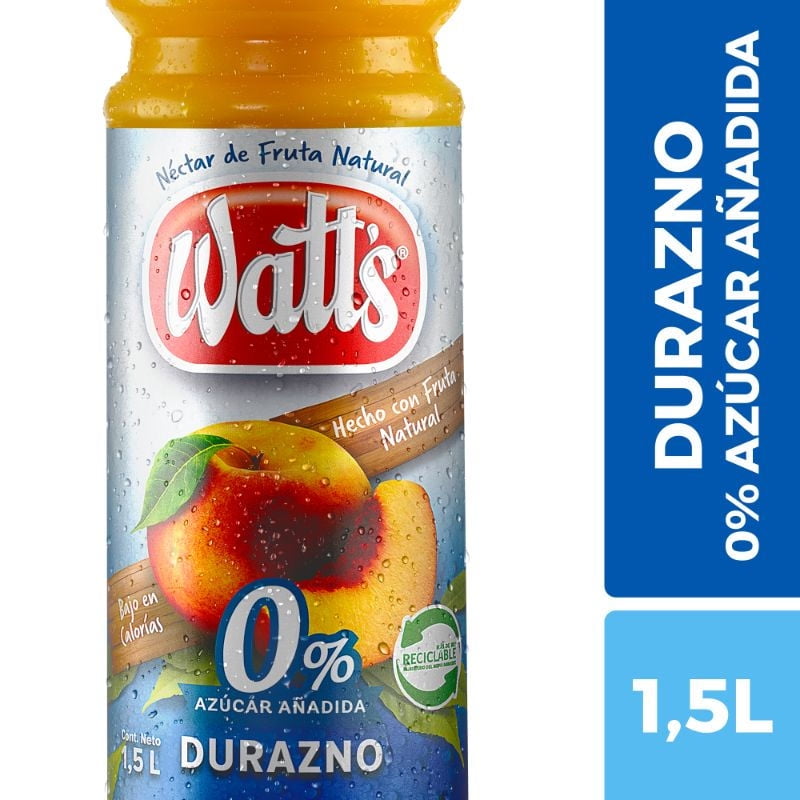 Watts - Néctar Durazno Sin Azúcar Botella