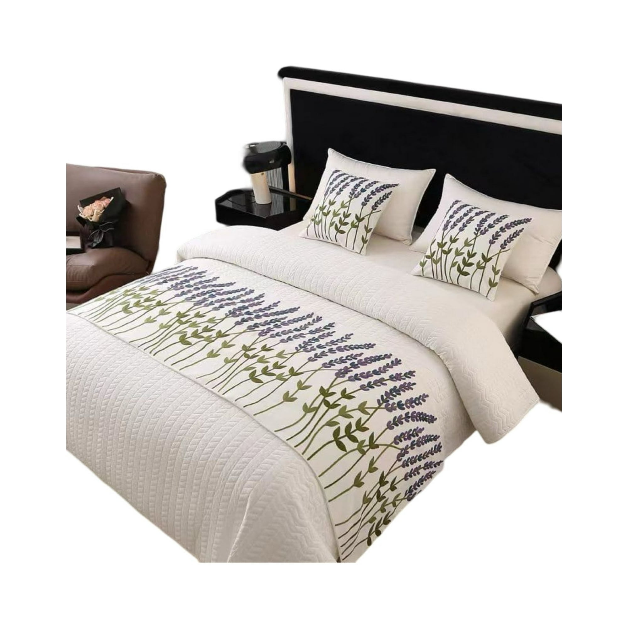 Genérico - Piecera Bordada Para Cama - Sin Fundas De Cojín D3