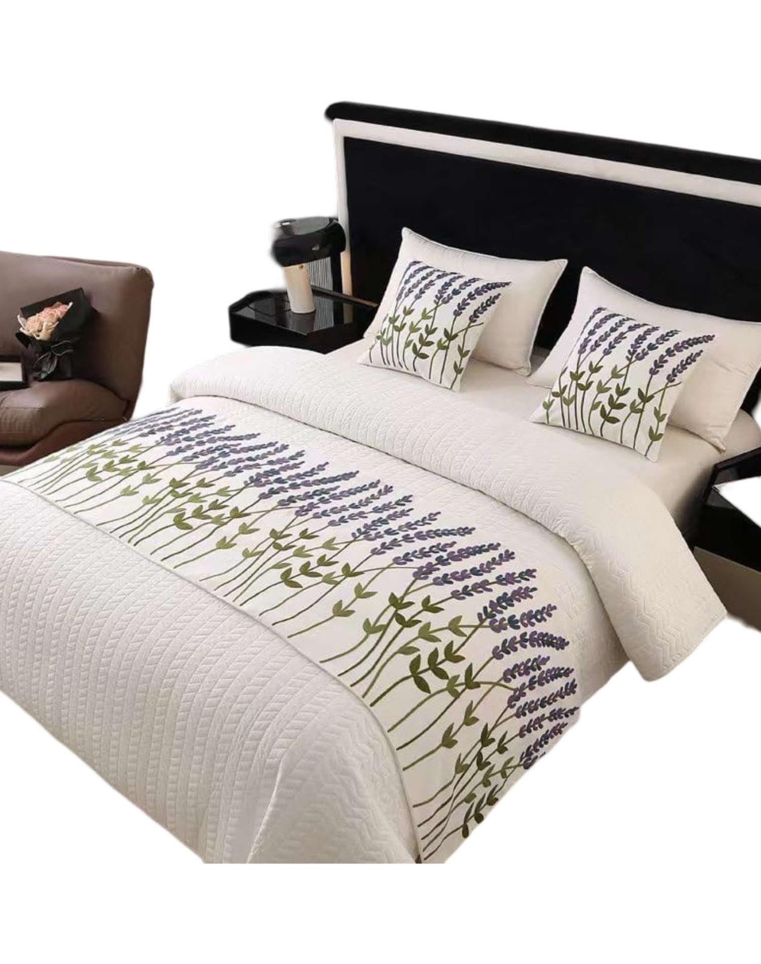 Genérico - Piecera Bordada Para Cama - Sin Fundas De Cojín D3