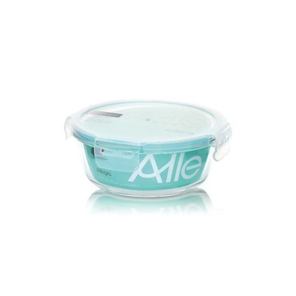 Hermético Vidrio Redondo 370ML 1 Pieza Transparente, 1 Un.