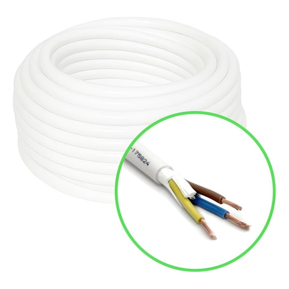 Cordón Eléctrico Flexible 3x2 50mm2 10m Blanco Sec Blanco