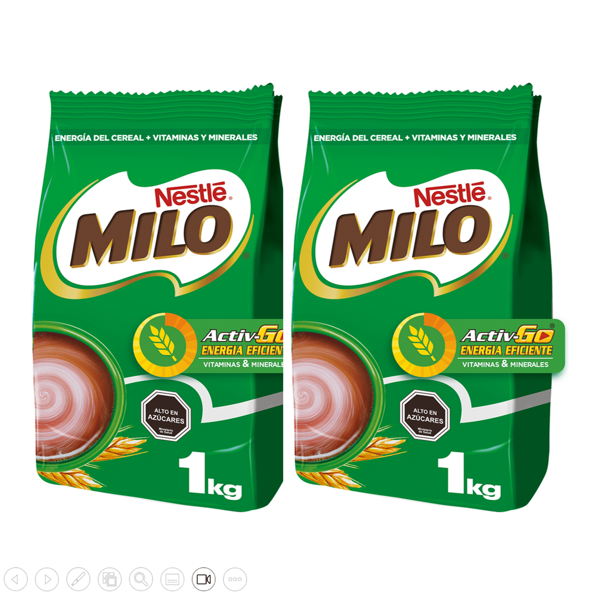 Pack X 2 Bolsas Saborizante Para Leche Milo® Activ-go® 1000g
